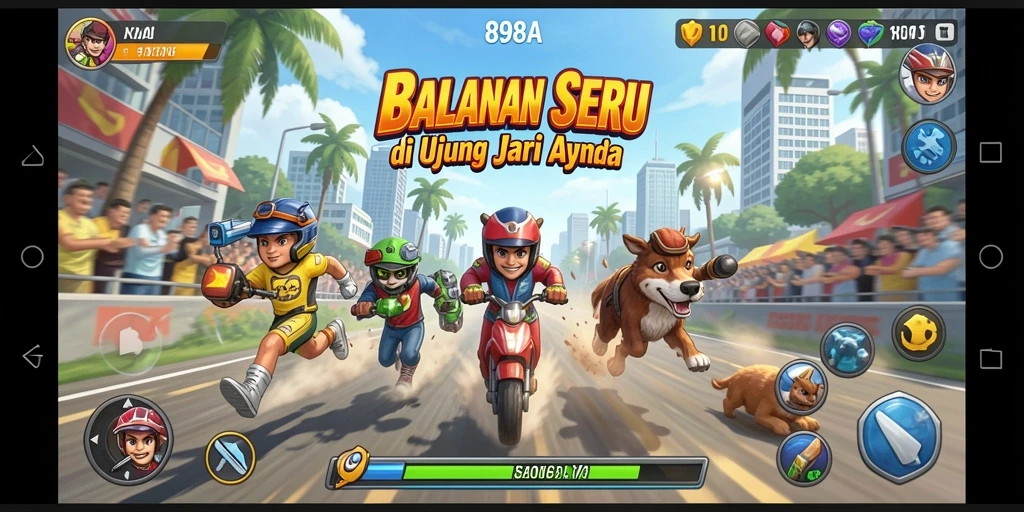 Gameplay balapan seru di 898A dengan grafik menakjubkan.