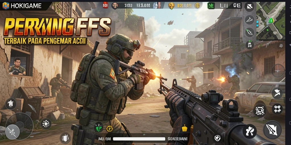 Tangkapan layar gameplay HOKIGAME menunjukkan aksi tembak-menembak yang seru.