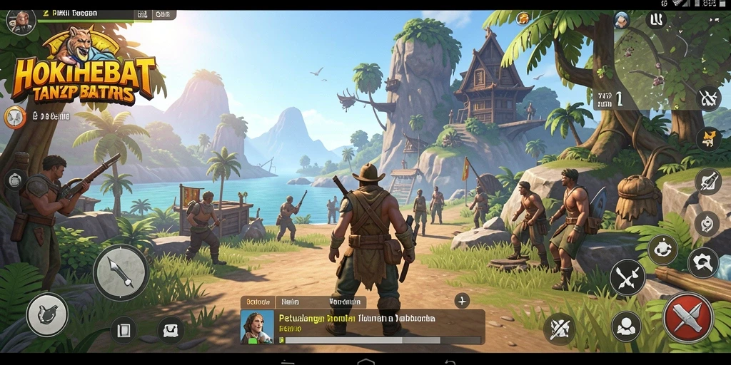 Screenshot gameplay HOKIHEBAT menampilkan dunia terbuka yang luas dan indah.