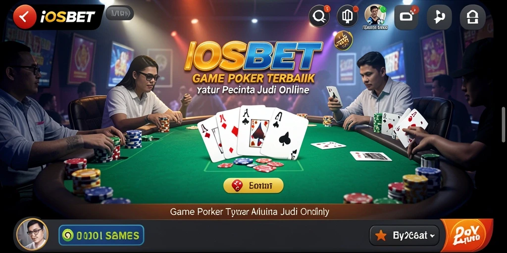 Screenshot gameplay IOSBET menampilkan keseruan bermain poker online.
