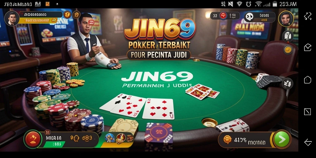 Tampilan gameplay seru di JIN69 dengan fitur poker menarik.