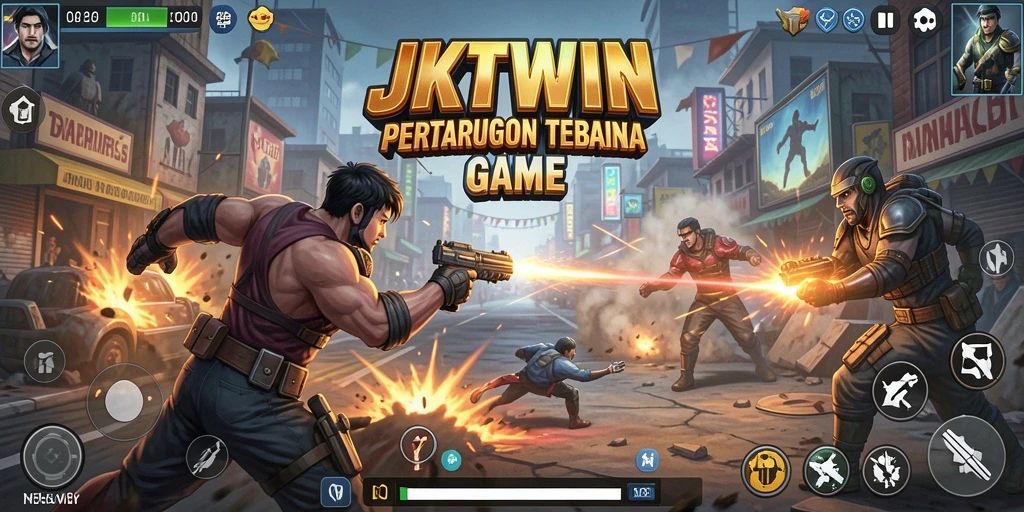 Tampilan menarik dari gameplay JKTWIN saat pertarungan berlangsung.