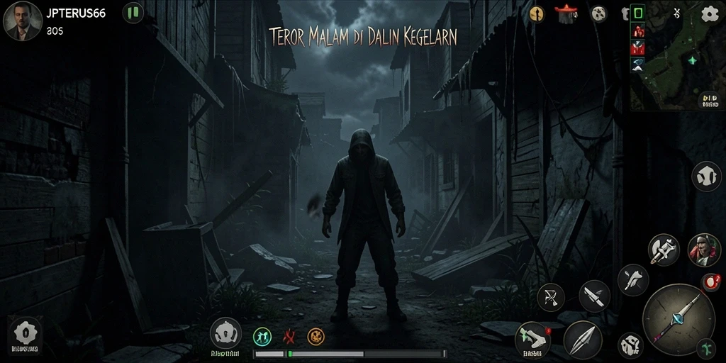 Gameplay mencekam JPTERUS66 yang penuh dengan kegelapan dan teror.