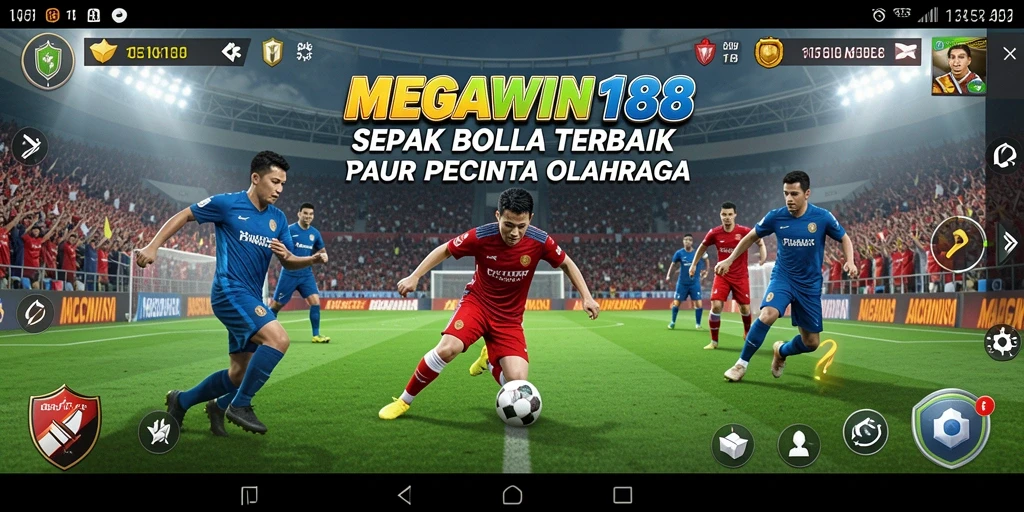Tampilan gameplay MEGAWIN188 yang seru dan kompetitif dalam sepak bola.